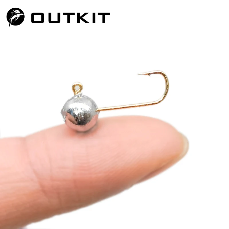 Fishing Hook Offset - OUTKIT 10 個ミニジグヘッドフックロックフィッシュ露出ヘッドフック有刺フックトラウトソフトワームルアージグ釣りフック釣具
