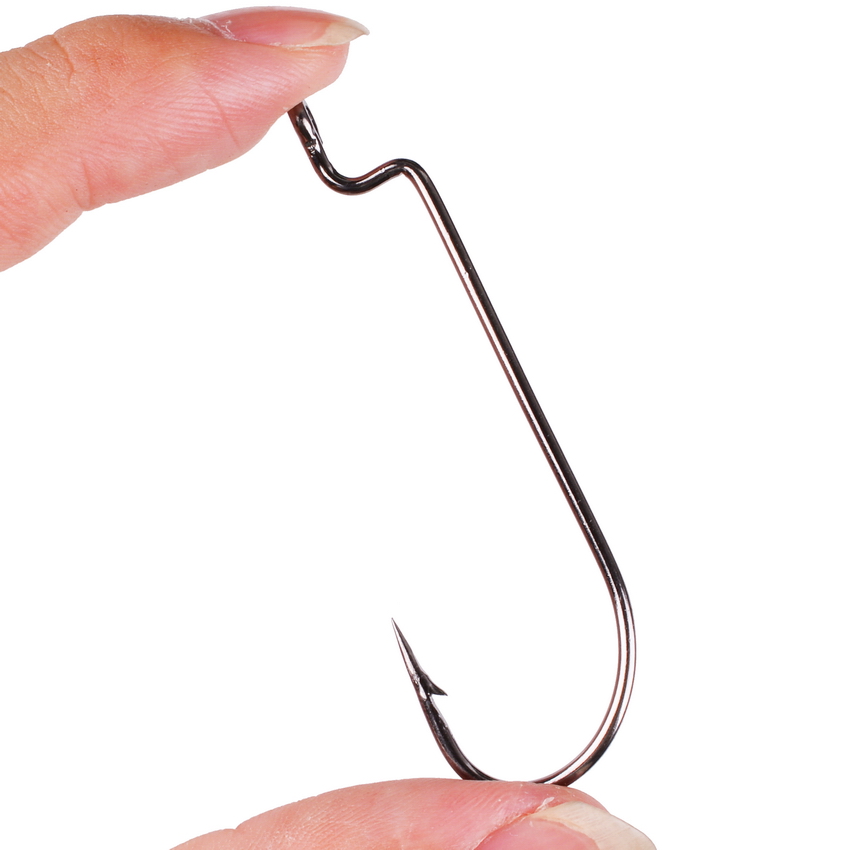 Fishing Hook Barbless - 100 ピース/ロット釣りフック高炭素鋼ナロークランクフック 1 # 2 #