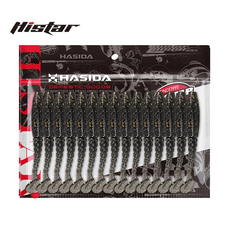 Fishing Hook Assortment - Histar-ソフトプラスチックワーム,高弾性,光沢のあるデザイン,長い糸,tail,人工ソフトシリコンボディ,バッグ1