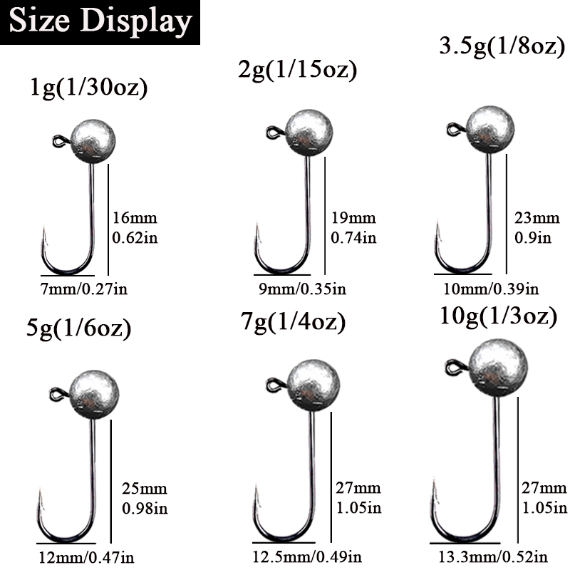 10 ピース/ロットジグヘッド釣りフック 1 グラム 2 グ - Fishing Hook Offset のレビューと価格