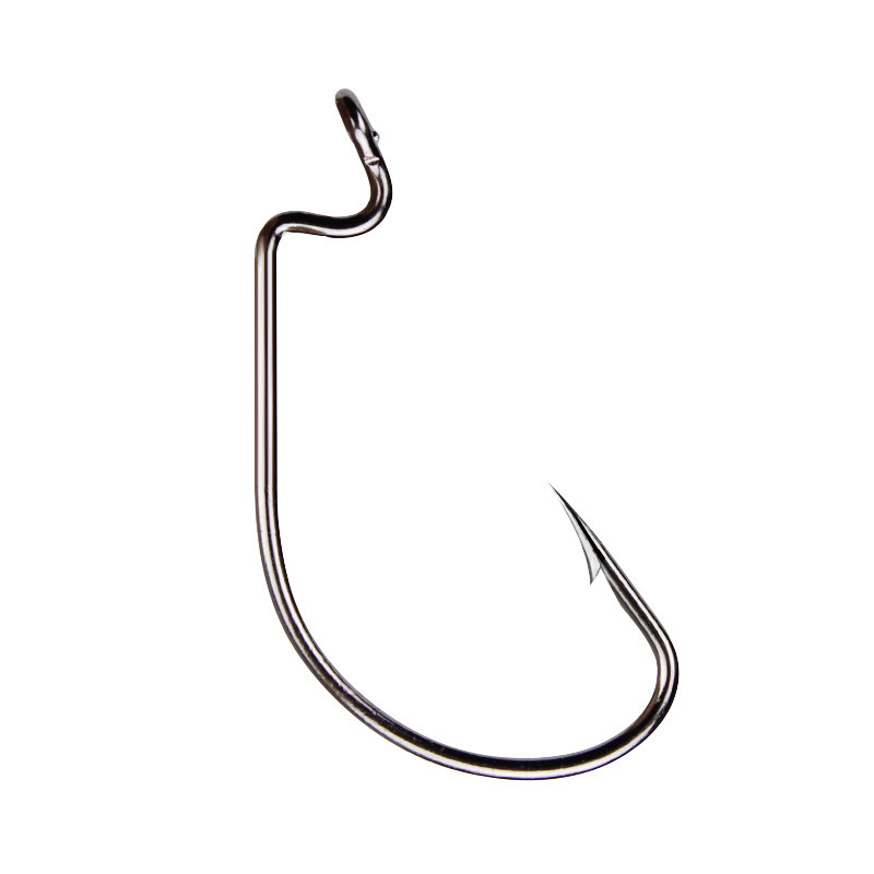 50 個ワイドワームフック炭素鋼オフセット釣り針低音有刺鉄線 - Fishing Hook Offset のレビューと価格