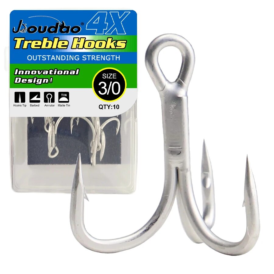 釣りトレブルフック​​高炭素鋼 4X 強力なシャープ有刺鉄線 - Fishing Hook Offset のレビューと価格