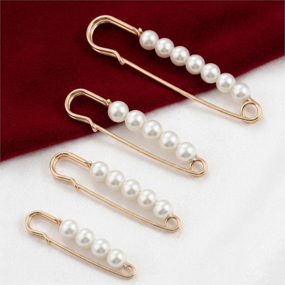 10 個の大きなフェイクパール装飾安全ブローチピン女性用クリ - Fishing Hook Size のレビューと価格