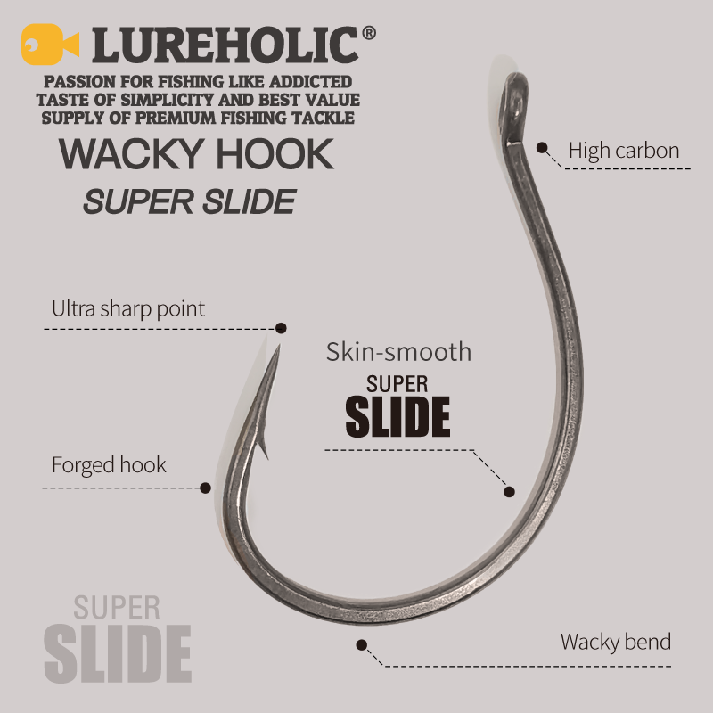 LUREHOLIC PTFE スーパースライドワッキーフック - Fishing Hook Offset のレビューと価格
