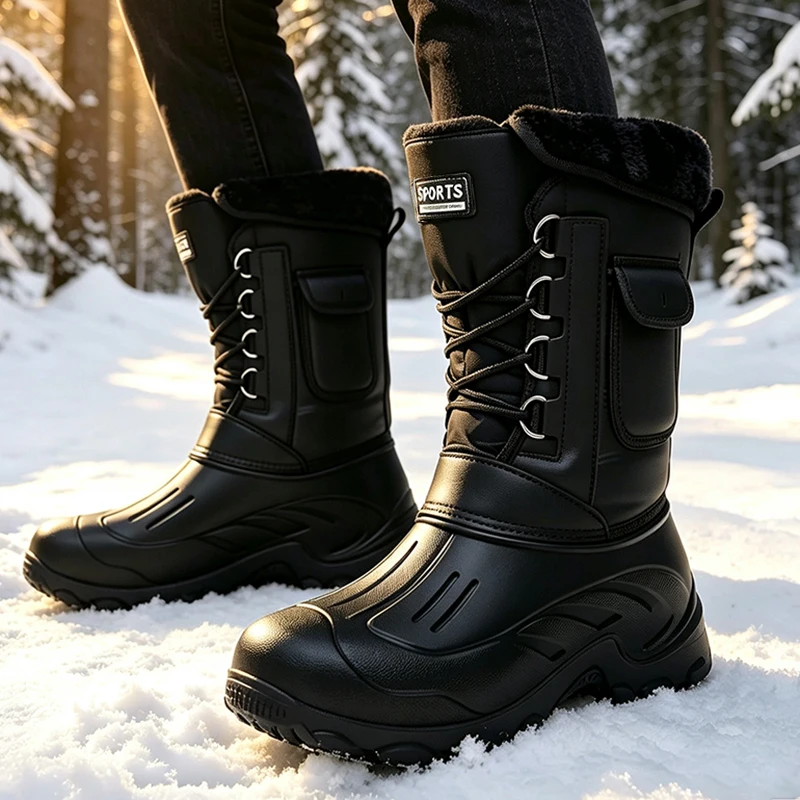 男性冬のスノーブーツ屋外釣り靴雪トレッキングシューズ男性屋外 - Fishing Hook Size のレビューと価格
