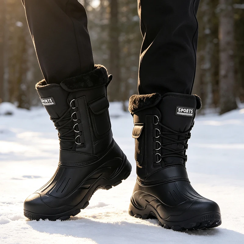 男性冬のスノーブーツ屋外釣り靴雪トレッキングシューズ男性屋外 - Fishing Hook Size のレビューと価格