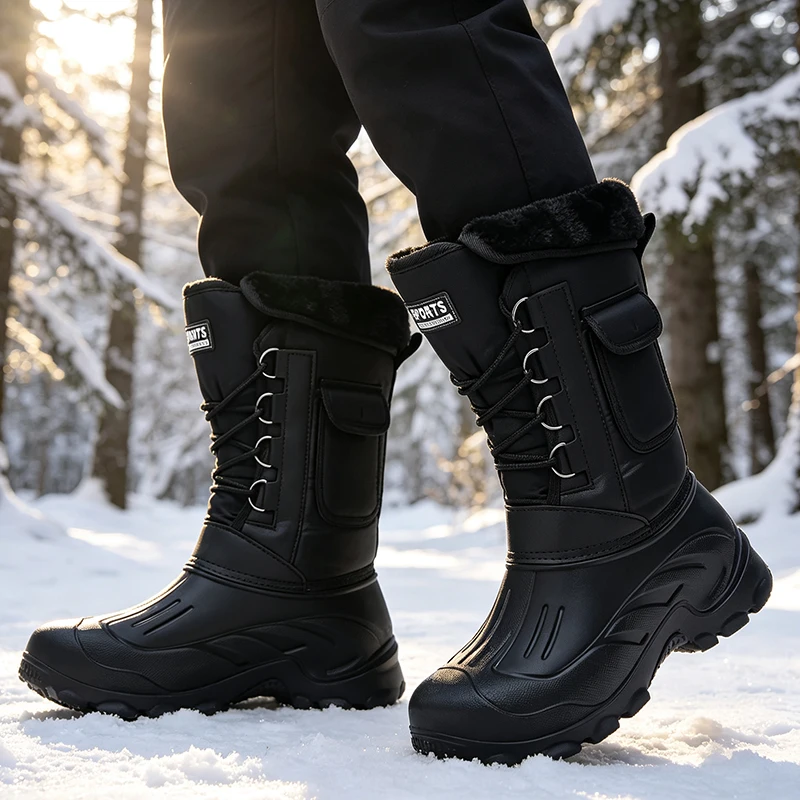 男性冬のスノーブーツ屋外釣り靴雪トレッキングシューズ男性屋外 - Fishing Hook Size のレビューと価格