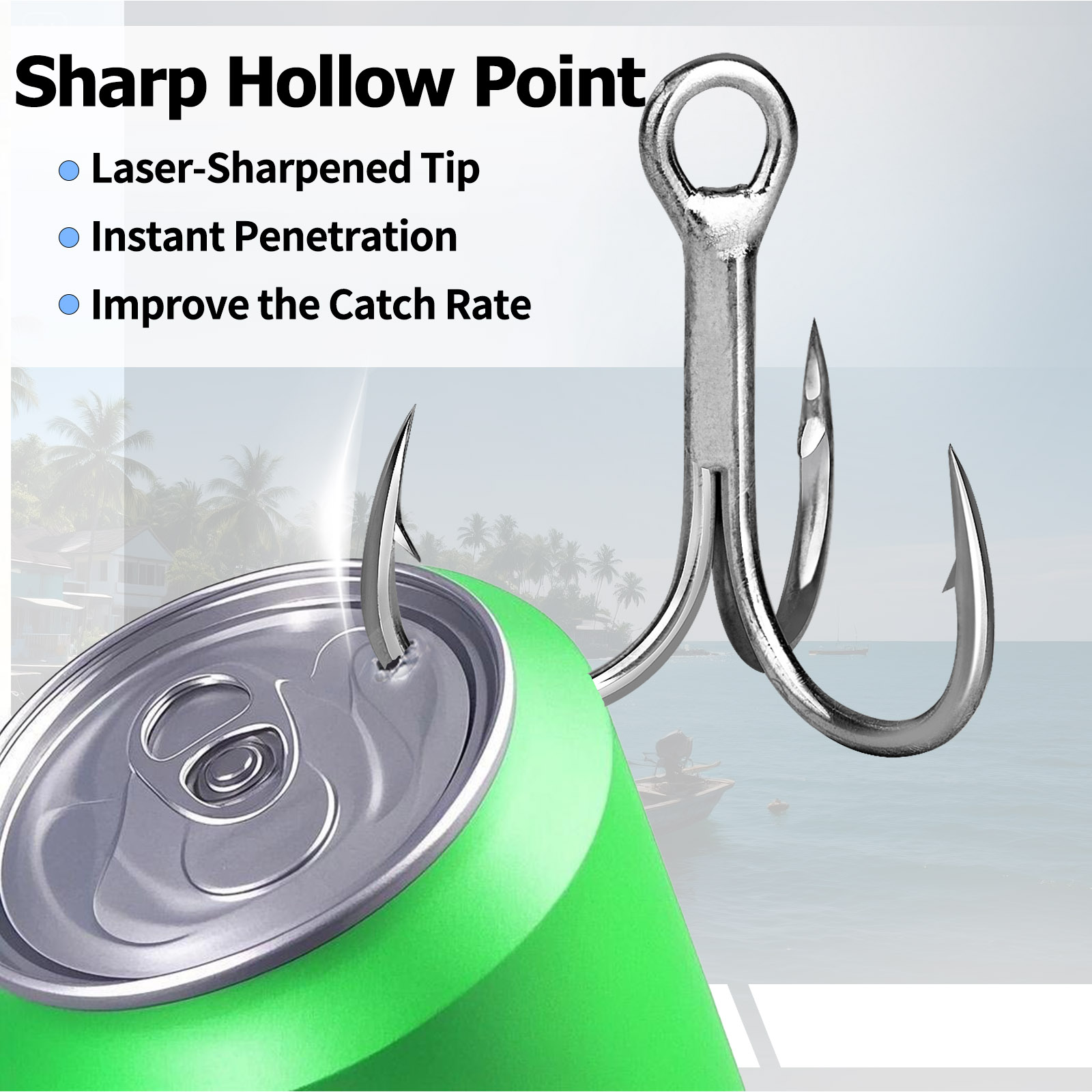 9KM 海水用トレブルフック 3倍強度 25～100個入り  - Fishing Hook Offset のレビューと価格