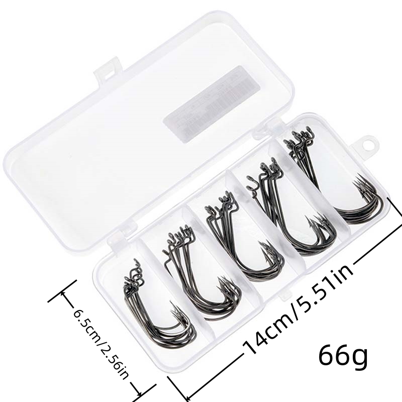 50個入り/箱 高炭素鋼製釣り針 オフセットワイドギャップバ - Fishing Hook Offset のレビューと価格