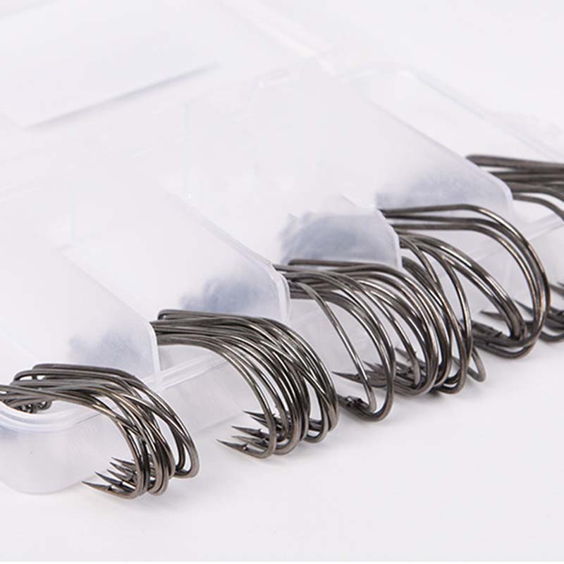 50個入り/箱 高炭素鋼製釣り針 オフセットワイドギャップバ - Fishing Hook Offset のレビューと価格