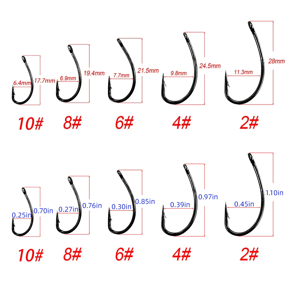 100 個コーティング高炭素ステンレス鋼有刺鉄線鯉釣りフック - Fishing Hook Assortment のレビューと価格