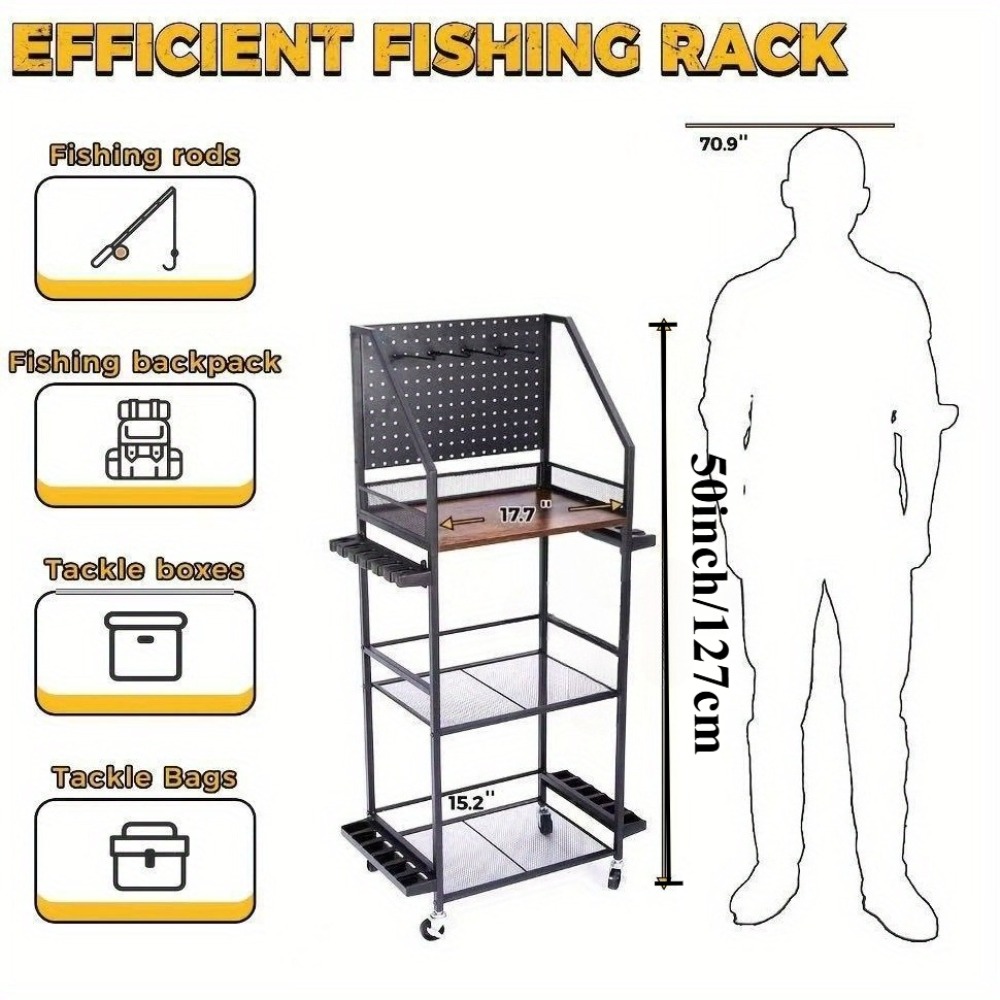 ガレージ用釣り竿ホルダー、ペグボードフック付き12本用釣り竿 - Fishing Hook Box のレビューと価格