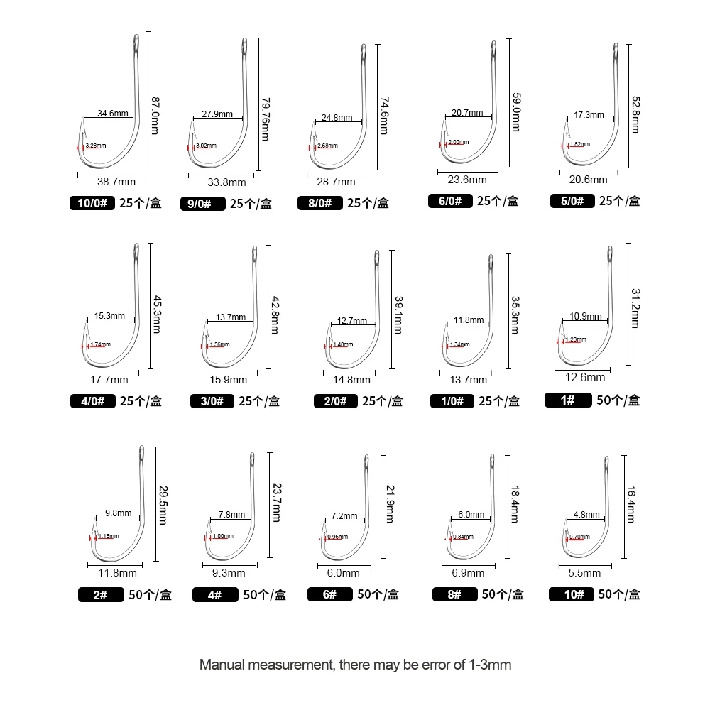 FTK フィッシングフック 1-10 # 50個1/0 #  - Fishing Hook Offset のレビューと価格